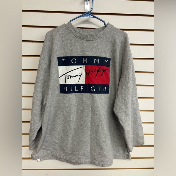 Vintage 1990s Tommy Hilfiger Big Flag Logo Spell Out‎ Graphic Sweatshirt XL - Picture 1 of 12